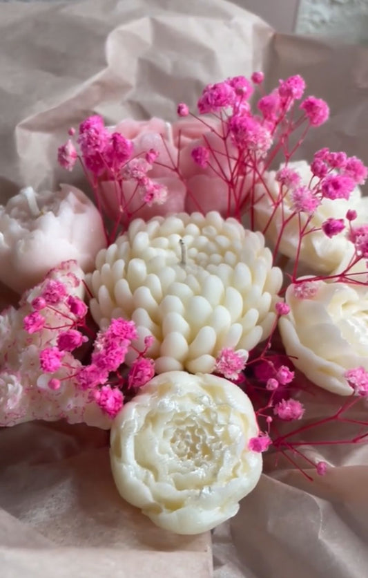 "INDIVIDUELLER BLUMENSTRAUß" Kerze [mit/ohne Duft]