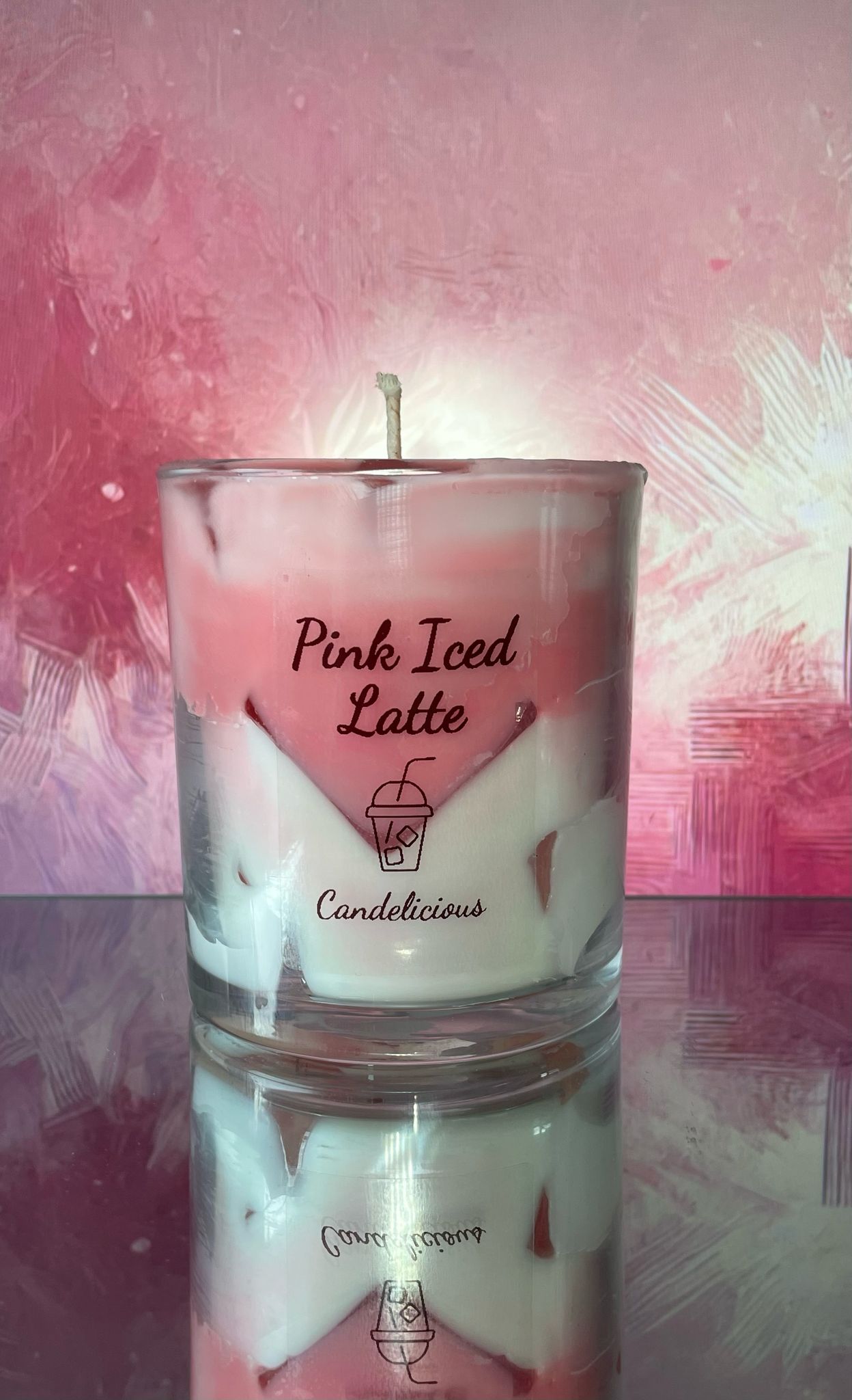 "Pink Iced Latte" Kerze [Strawberry]